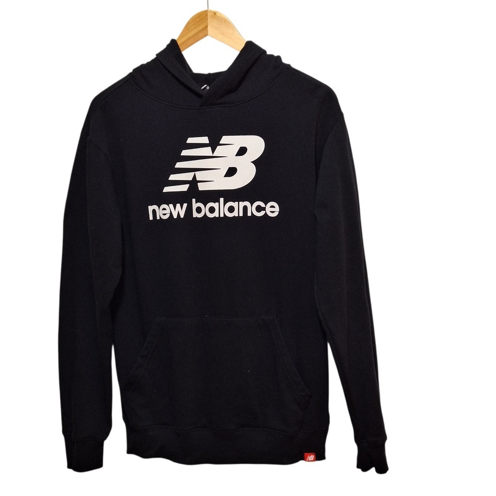 New Balance Youth Size XL 18/20 Hoodie Pullover Spellout Logo Black Pocket Boys